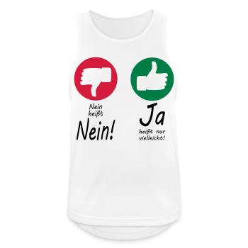 Nein heißt Nein + Daumen - Männer Tank Top atmungsaktiv - Weiß - Vorne - Nick (188cm)