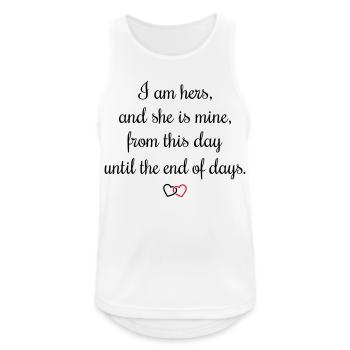 Liebesschwur I am hers - Männer Tank Top atmungsaktiv - Weiß - Vorne - Nick (188cm)