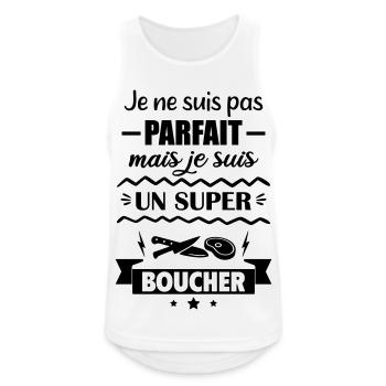 Pas parfait mais super boucher - Débardeur respirant Homme - blanc - Devant - Nick (188cm)