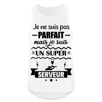 Nicht perfekt, aber toller Server - Männer Tank Top atmungsaktiv - Weiß - Vorne - Nick (188cm)