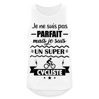 Pas parfait mais super cycliste Cyclisme Vélo - Débardeur respirant Homme - blanc - Devant - Nick (188cm)