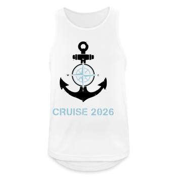 Anchor Compass Cruise 2026 Logo - Men's Breathable Tank Top - white - Front - Nick (188cm)