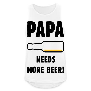 Papa Needs More Beer! (Vater Papi Bier / POS 2C) - Männer Tank Top atmungsaktiv - Weiß - Vorne - Nick (188cm)