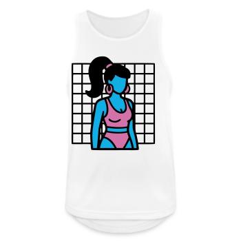90s Fitness Girl Vaporwave - Men's Breathable Tank Top - white - Front - Nick (188cm)