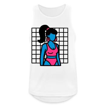 Fitness Girl Vaporwave des années 90 - Débardeur respirant Homme - blanc - Devant - Nick (188cm)