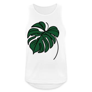 Monstera Dunkelgrün - Männer Tank Top atmungsaktiv - Weiß - Vorne - Nick (188cm)