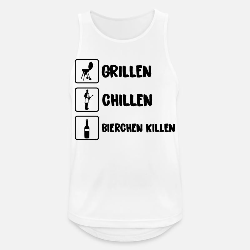 grillen chillen bierchen killen 01 - Männer Tank Top atmungsaktiv - Weiß