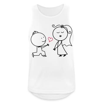 ehepaar_antrag_002 - Männer Tank Top atmungsaktiv - Weiß - Vorne - Nick (188cm)