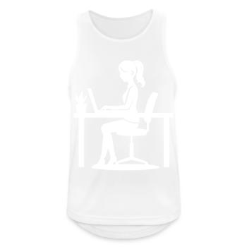Travailleur Femme Ordinateur Job - Débardeur respirant Homme - blanc - Devant - Nick (188cm)