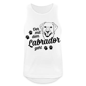 Der mit dem Labrador geht - Männer Tank Top atmungsaktiv - Weiß - Vorne - Nick (188cm)