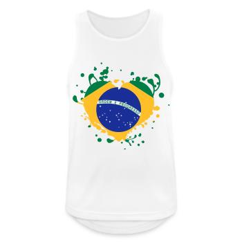brasilien Flagge Herz-Spiele - Männer Tank Top atmungsaktiv - Weiß - Vorne - Nick (188cm)