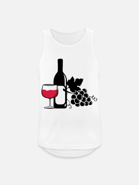 wine bottle grapes - Männer Tank Top atmungsaktiv - Weiß