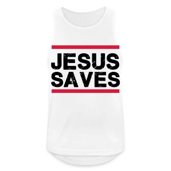 Jesus Saves - Men's Breathable Tank Top - white - Front - Nick (188cm)