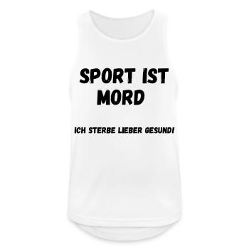 Sport ist Mord Ich sterbe lieber gesund - Männer Tank Top atmungsaktiv - Weiß - Vorne - Nick (188cm)