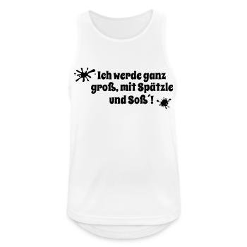 Ich werde ganz groß, mit Spätzle und Soß´! - Männer Tank Top atmungsaktiv - Weiß - Vorne - Nick (188cm)
