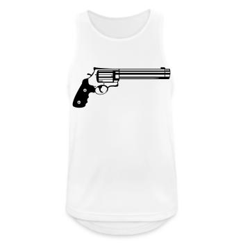 Pistole - Männer Tank Top atmungsaktiv - Weiß - Vorne - Nick (188cm)