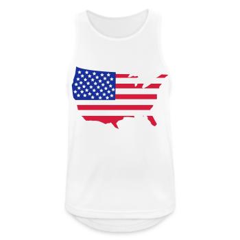 usa amerika - Männer Tank Top atmungsaktiv - Weiß - Vorne - Nick (188cm)