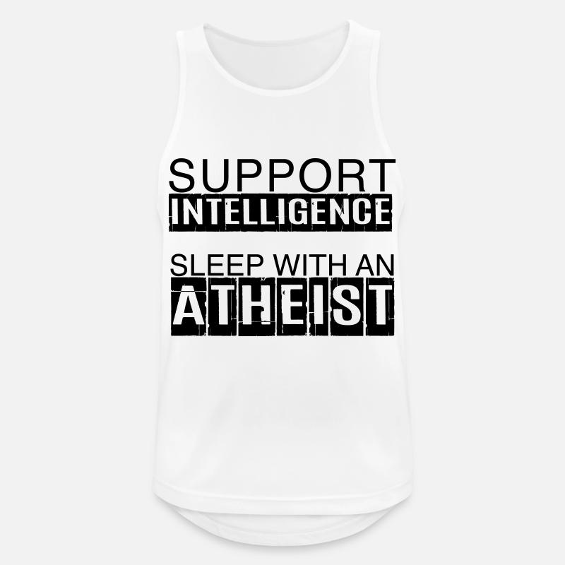 La migliore camicia per gli atei: Support Intelligence - Canotta da uomo traspirante - bianco
