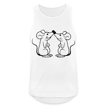 2 Couple de souris amoureux La Saint-Valentin Toucher le nez - Débardeur respirant Homme - blanc - Devant - Nick (188cm)