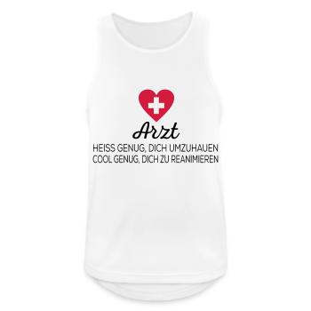 Arzt - Männer Tank Top atmungsaktiv - Weiß - Vorne - Nick (188cm)