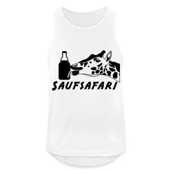 Saufsafari - Männer Tank Top atmungsaktiv - Weiß - Vorne - Nick (188cm)