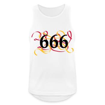 666 gebrannt - Männer Tank Top atmungsaktiv - Weiß - Vorne - Nick (188cm)