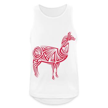 Alpaka Tribal Tattoo - Männer Tank Top atmungsaktiv - Weiß - Vorne - Nick (188cm)