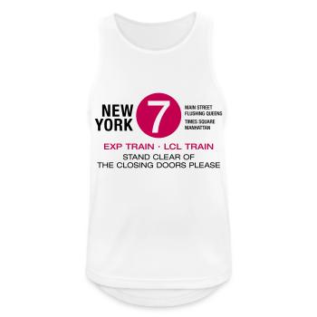 New York City U-Bahn Subway 7 Manhattan Queens NYC - Männer Tank Top atmungsaktiv - Weiß - Vorne - Nick (188cm)