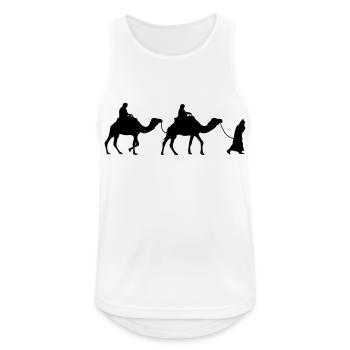 Camel - Dromedar - Kamel - Karawane - Männer Tank Top atmungsaktiv - Weiß - Vorne - Nick (188cm)