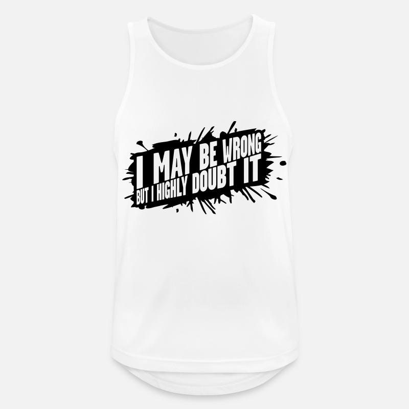 I may be wrong - Men's Breathable Tank Top - white