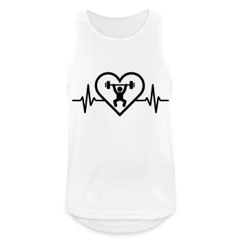Weightlifting Barbell Heart - Men's Breathable Tank Top - white - Front - Nick (188cm)