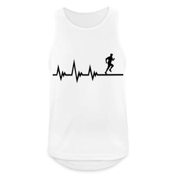 Course à pied, pouls ECG du coureur, rythme cardiaque - Débardeur respirant Homme - blanc - Devant - Nick (188cm)