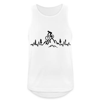 Battement de cœur ECG VTT, pouls vélo de montagne - Débardeur respirant Homme - blanc - Devant - Nick (188cm)