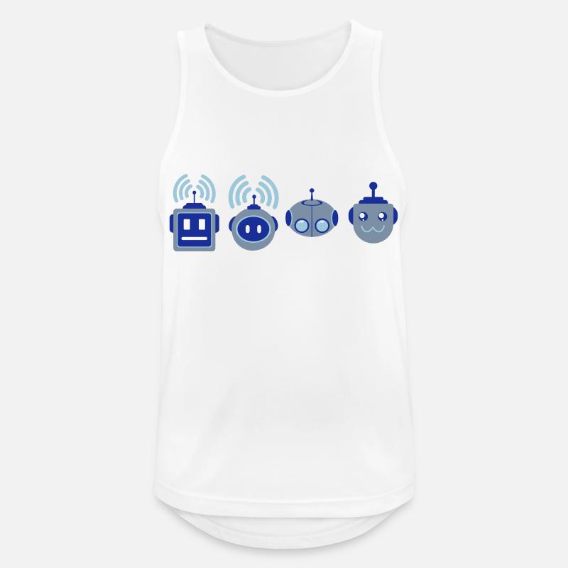 Die Roboter Geeks - Männer Tank Top atmungsaktiv - Weiß