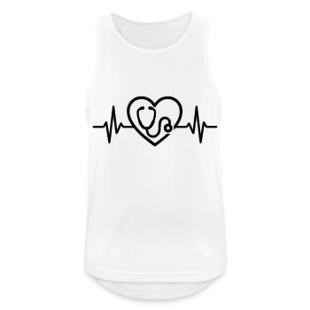 Arzt Stethoskop Herz Beruf - Männer Tank Top atmungsaktiv - Weiß - Vorne - Nick (188cm)