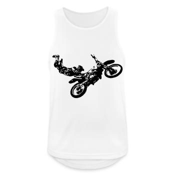 La Moto ! - Débardeur respirant Homme - blanc - Devant - Nick (188cm)