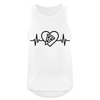 Pizza Stueck Herz - Männer Tank Top atmungsaktiv - Weiß - Vorne - Nick (188cm)