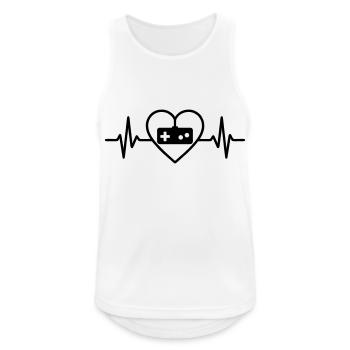 Heart Retro Video Games Controller - Men's Breathable Tank Top - white - Front - Nick (188cm)
