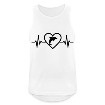 Dolphin Sea Animal Heart - Men's Breathable Tank Top - white - Front - Nick (188cm)