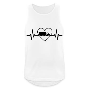Truck Driver Truck Heart - Men's Breathable Tank Top - white - Front - Nick (188cm)