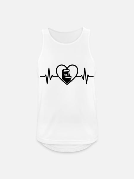 Herz Arcade Spielautomat Retro - Männer Tank Top atmungsaktiv - Weiß