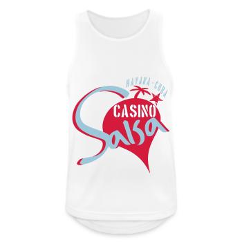 Salsa Havana Cuba - Chemise Salsa Danse - Débardeur respirant Homme - blanc - Devant - Nick (188cm)