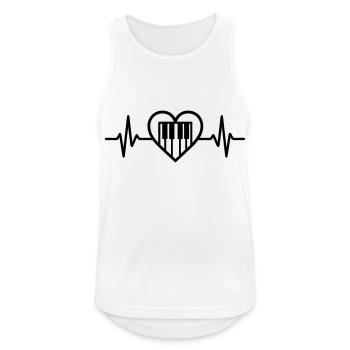 Pianist Klavier Herz Musik - Männer Tank Top atmungsaktiv - Weiß - Vorne - Nick (188cm)
