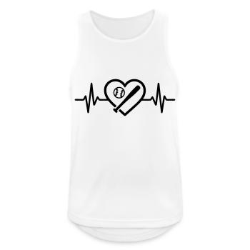 Baseball bat and ball heart - Men's Breathable Tank Top - white - Front - Nick (188cm)