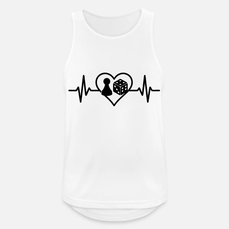 Herz Brettspiele Wuerfel Figur - Männer Tank Top atmungsaktiv - Weiß