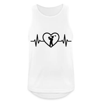 Golf Herz fuer den Abschlag - Männer Tank Top atmungsaktiv - Weiß - Vorne - Nick (188cm)