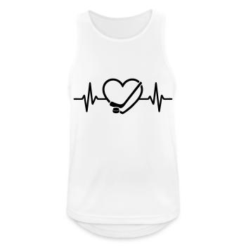 Hockey Herz aus Eis - Männer Tank Top atmungsaktiv - Weiß - Vorne - Nick (188cm)