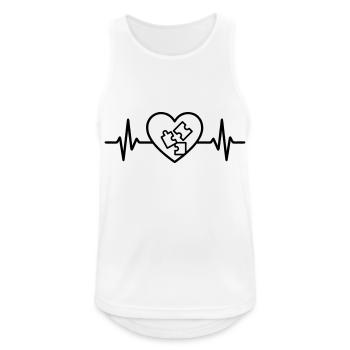 Heart Puzzle Game Piece - Men's Breathable Tank Top - white - Front - Nick (188cm)