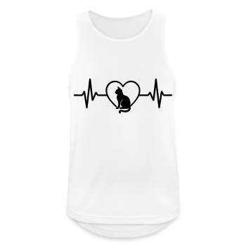 Katze im Herzen Mein Herz hat Pfoten - Männer Tank Top atmungsaktiv - Weiß - Vorne - Nick (188cm)