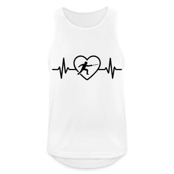 Fechten Herz - Männer Tank Top atmungsaktiv - Weiß - Vorne - Nick (188cm)